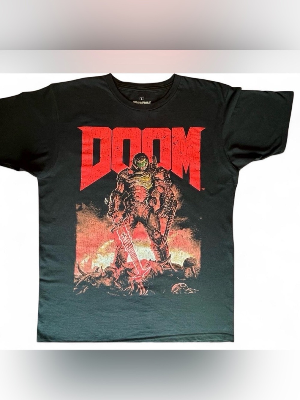 Doom Eternal Slayer Graphic T-Shirt Black Men's Large Ripple Junction